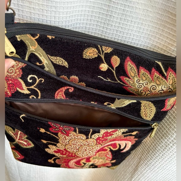 Vintage Danny K Beverly Hills Floral Tapestry Crossbody Bag - Picture 2 of 9